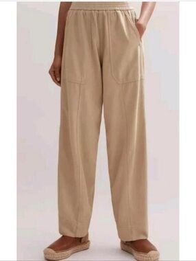 Me + Em Pull On Khaki Straight Leg Tan Cotton Trousers Size 14